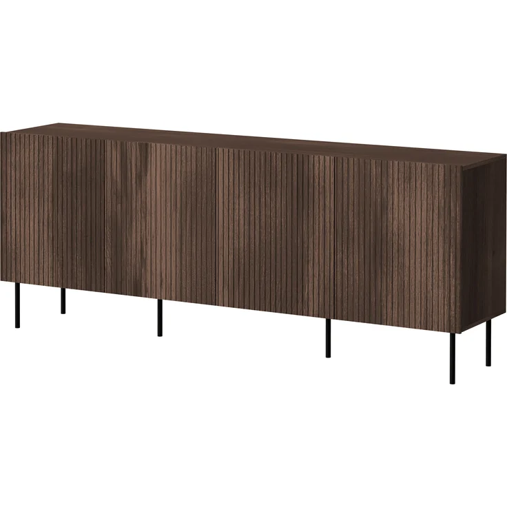 Mirjan24 'Trigev' Kommode mit 4 Drehtüren, Laminatplatte nuss warmia, 81 x 42 x 201 cm – Bild 3