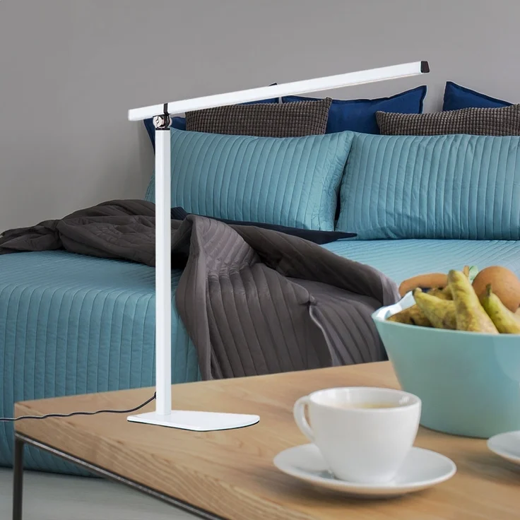 LED Tischleuchte, Touch, Spot beweglich, weiß, H 43 cm – Bild 4