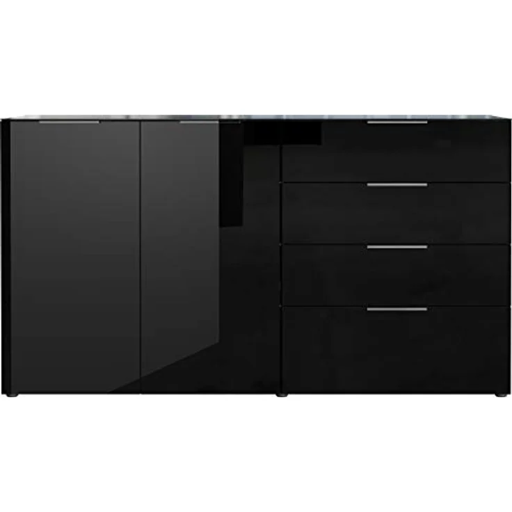 Germania Sideboard 3698-83 GW-Oakland, in Schwarz, mit Glasauflage, 184 x 102 x 42 cm (BxHxT) – Bild 5
