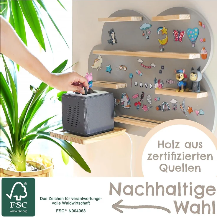 Milula Studios Tonie Regal Wolke Groß für 55 Tonie, Toniebox Regal für Toniebox & Tonie Hörfiguren, Tonie Regal Mädchen & Junge, Tonie Aufbewahrung, Regal Tonie Figuren, Tonieregal – Bild 7