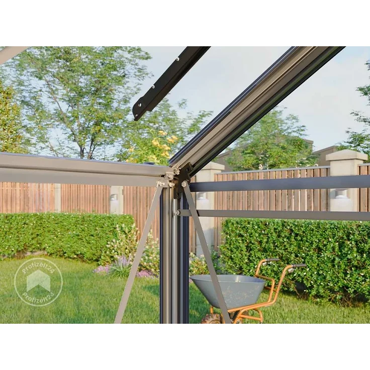 GFP Gewächshaus Jade 4 Glasgewächshaus 222x259 cm | Aluminium-Rahmen, 4 mm Sicherheitsglas – Bild 6