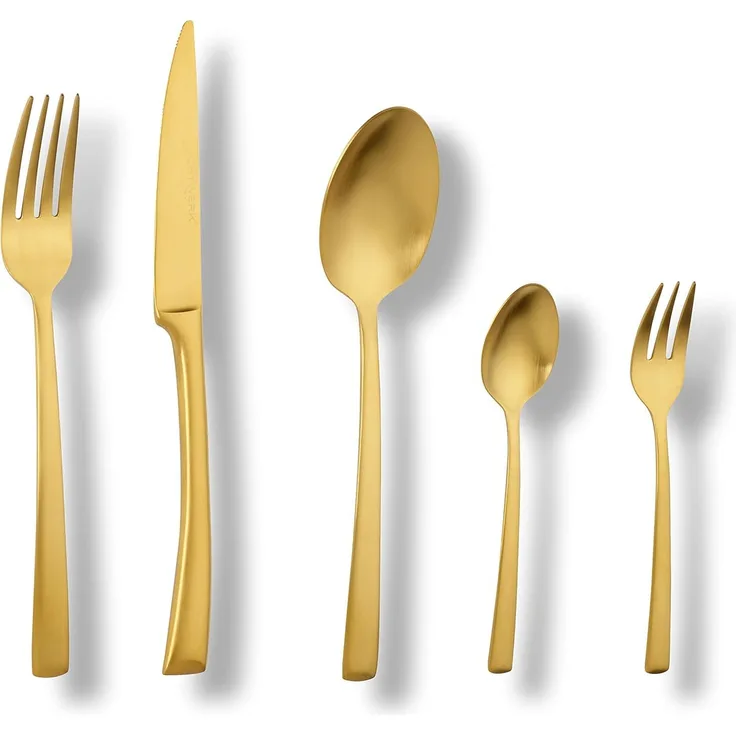 ECHTWERK Besteck-Set Avelino (30-tlg), 6 Personen, Edelstahl 18/10, Tafelbesteck, goldfarben, Geschenkkassette