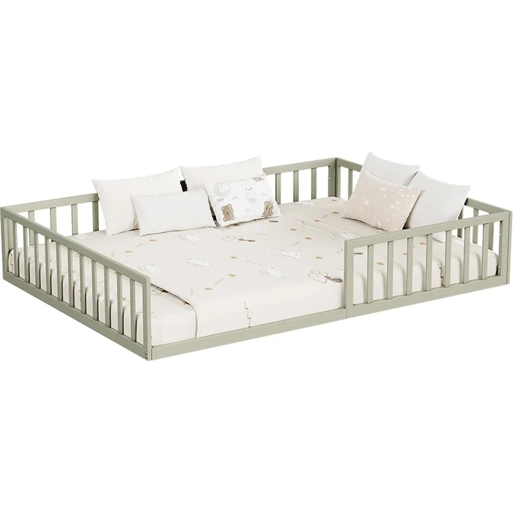 Bodenbett aus Metall Minno Greige 205 x 145 cm ohne Matratze Vitalispa – Bild 5