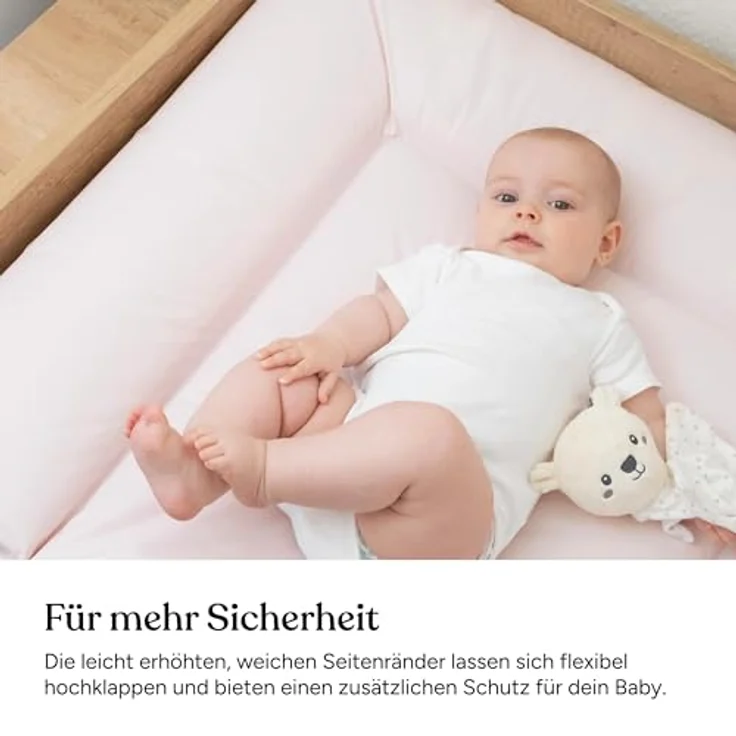 Ehrenkind® Abwaschbare Wickelauflage in Beige - Hygienisch, Sicher und Vielseitig | Wickelauflage 72x85 | Wickelunterlage | Wickeltischauflage abwaschbar – Bild 2