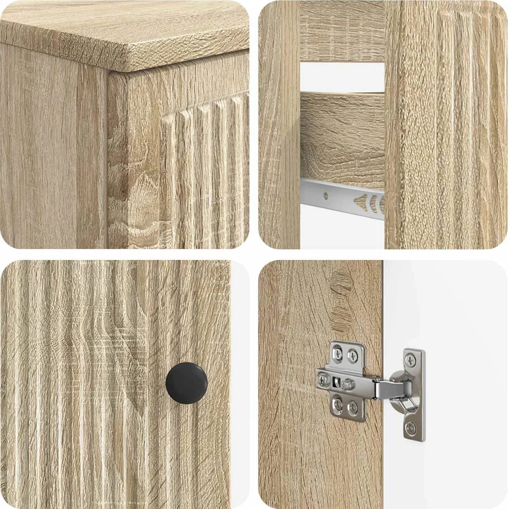 vidaXL 2-teiliges Badezimmer Schrank Set EDE Sonoma-Eiche 3417497 – Bild 6
