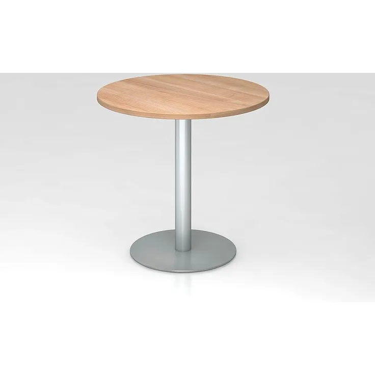 Besprechungstisch STF08 80cm Ø rund Nussbaum Gestellfarbe: Silber