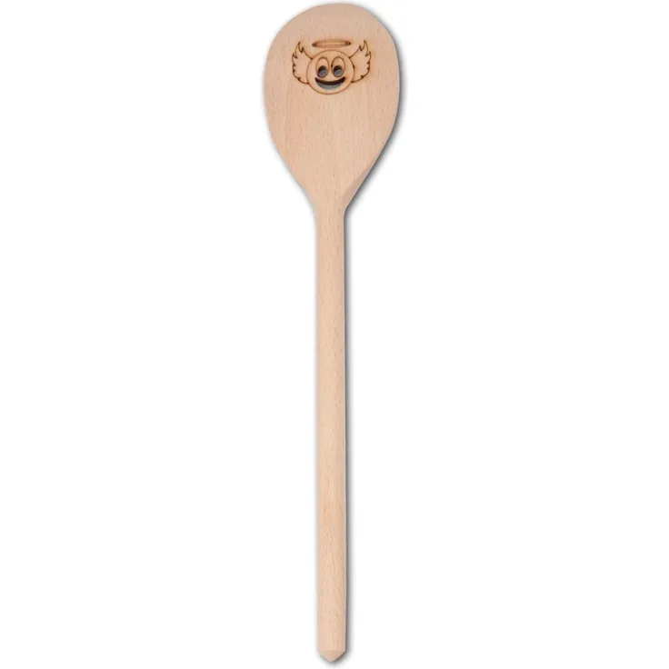 HOFMEISTER 50085 Kochlöffel oval Motiv Engelchen, Buchenholz, 30 cm