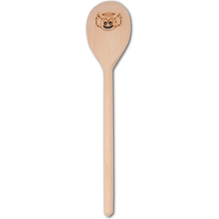 HOFMEISTER 50085 Kochlöffel oval Motiv Engelchen, Buchenholz, 30 cm