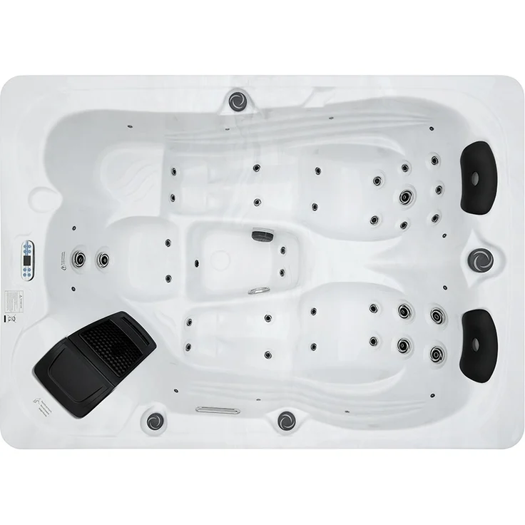 HOME DELUXE Outdoor-Whirlpool 'Sunset', 220 x 156 cm, für 3 Personen, mit Treppe & Thermoabdeckung – Bild 5