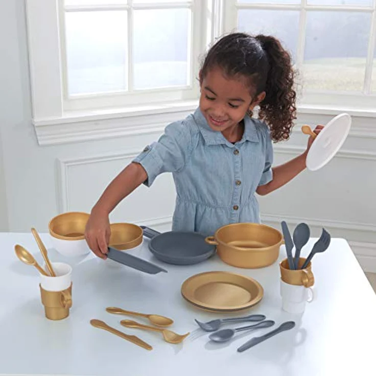 KidKraft 63532 27-teiliges Küchenset in edlem Metallic-Look – Bild 6