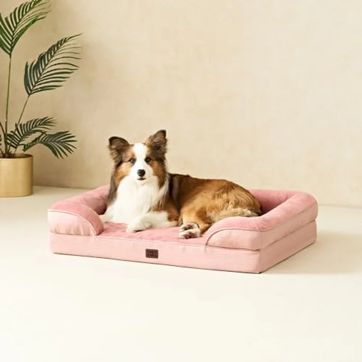 EHEYCIGA Orthopädisches Hundebett Grosse Hunde, Memory Foam, Mittelgroße Hunde, Waschbar Wasserdicht, rutschfest, mit Hohem Rand – Bild 10