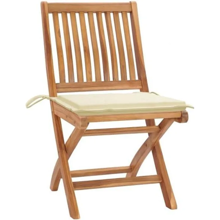 vidaXL Klappbare Gartenstühle mit Kissen 8 Stk. Massivholz Teak 3072863