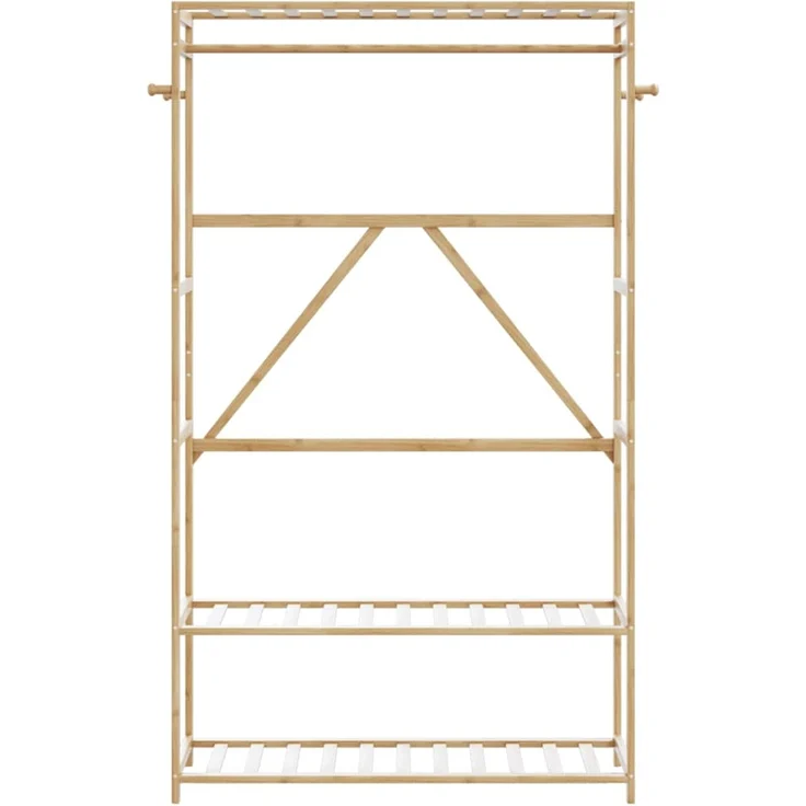 vidaXL Kleiderständer mit Ablagen 110x40x175 cm Bambus 4008924 – Bild 3