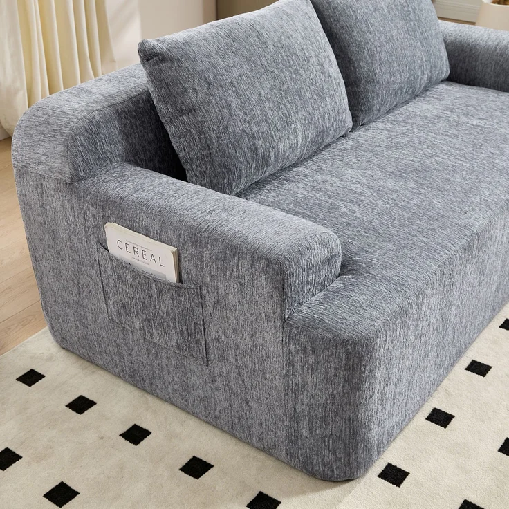 ZUBALIYA SchlafSofa mit Cordbezug, mit Schaumstoffpolsterung, ohne aufwendige Montage, für Wohnzimmer und Apartments – Bild 9