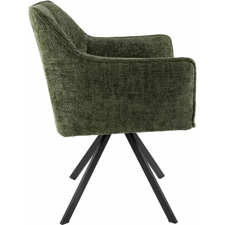 2er-Set Armstuhl Retar 360° drehbar mit Steppnähten, Chenille-Bezug, Grün – Bild 5