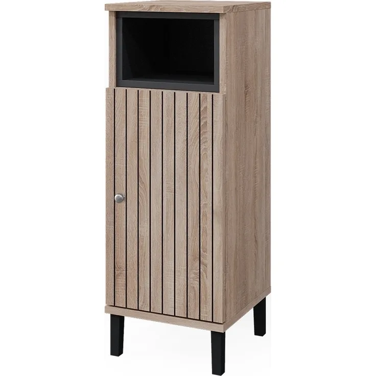 Midischrank Aquis Sonoma 30 x 81.8 cm mit Tür und offenem Fach Vicco