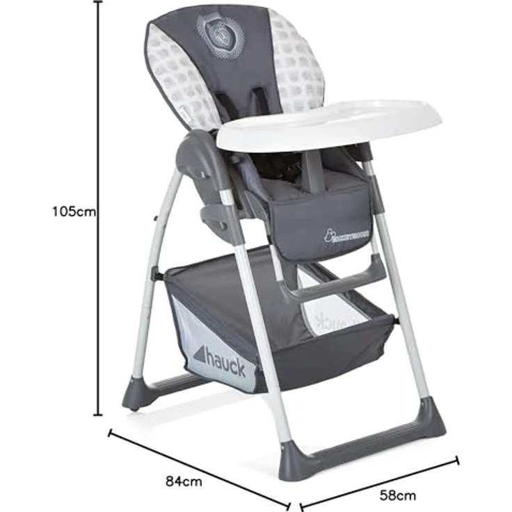 Hauck Disney Baby & Kinder Hochstuhl Sit N Relax, Set inkl. Höhenverstellbares Gestell mit Räder und Korb, Babyliege mit Spielbogen und Kindersitz mit Tablett, Klappbar, Mickey Cool Vibes Grau – Bild 9