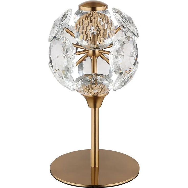 LED Tischleuchte, gold, Kristalle klar, H 26,5 cm – Bild 6