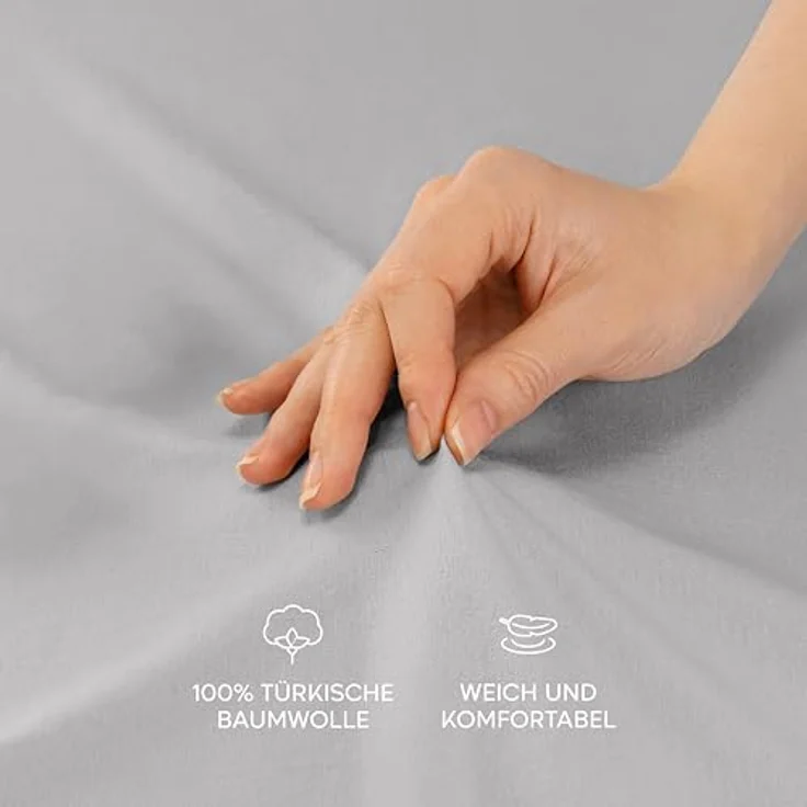 Twinzen® Kissenbezug 40x80 (2er-Set) - 100% Jersey Baumwolle 150 GSM Kissenbezüge - Grau - Für Kissenbezüge 40x80 cm - Kissenhülle - Kissenbezug mit Reißverschluss - Oeko-Tex Zertifiziert – Bild 4