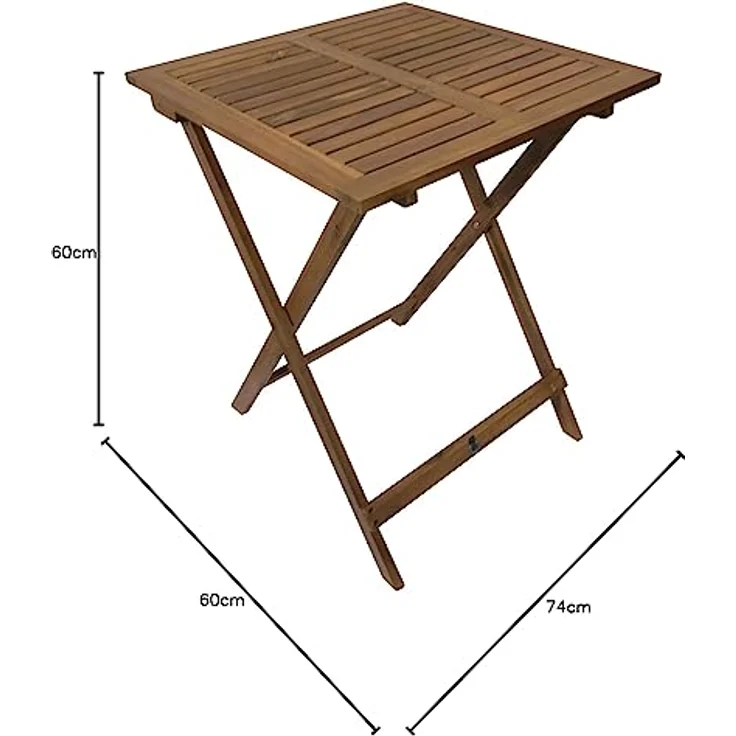 Klapptisch Bistrotisch Holztisch, klappbar aus Akazienholz – Bild 3