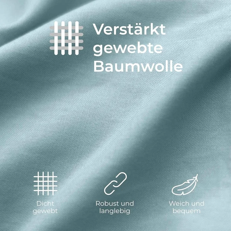 Dreamzie Kissenbezug 40x60 Baumwolle Renforcé (2er-Set) - Hellblau - Dicht gewebt mit 57 Fäden/cm² - Kissenbezug 40x60 - Oeko Tex Zertifiziert – Bild 4