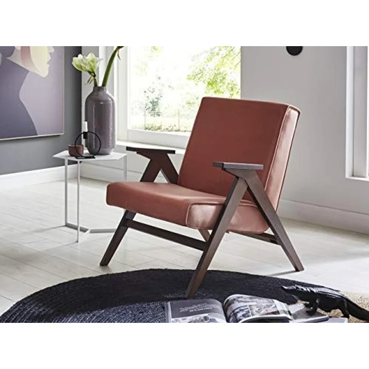 Atlantic Home Collection Sessel im Retrostyle Lisa, Furnier, Altrosa, 64 x 80 x 80 cm, LISA-AC01 – Bild 2