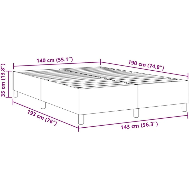 vidaXL Plattformbettgestell Dunkelgrau 140 x 190 cm Cordstoff 3337408 – Bild 10