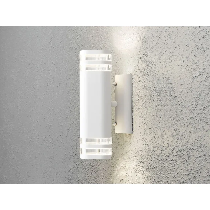 Außenwandleuchte MODENA Up and Down, Aluminium Weiß, Höhe 28,5cm