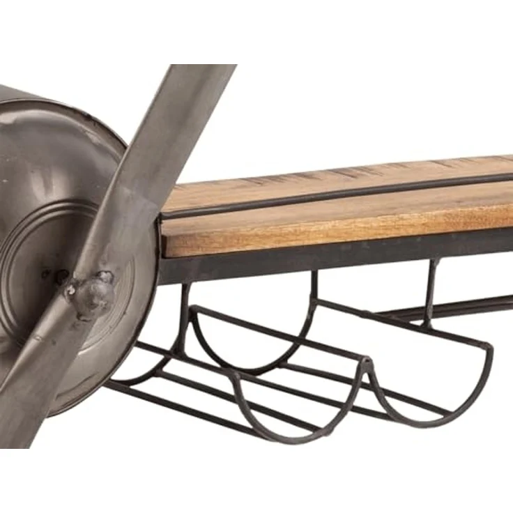 Wandregal Camera Mangoholz 133x33x25 cm für 4 Flaschen Gläser Wanddeko Barregal massivum – Bild 2