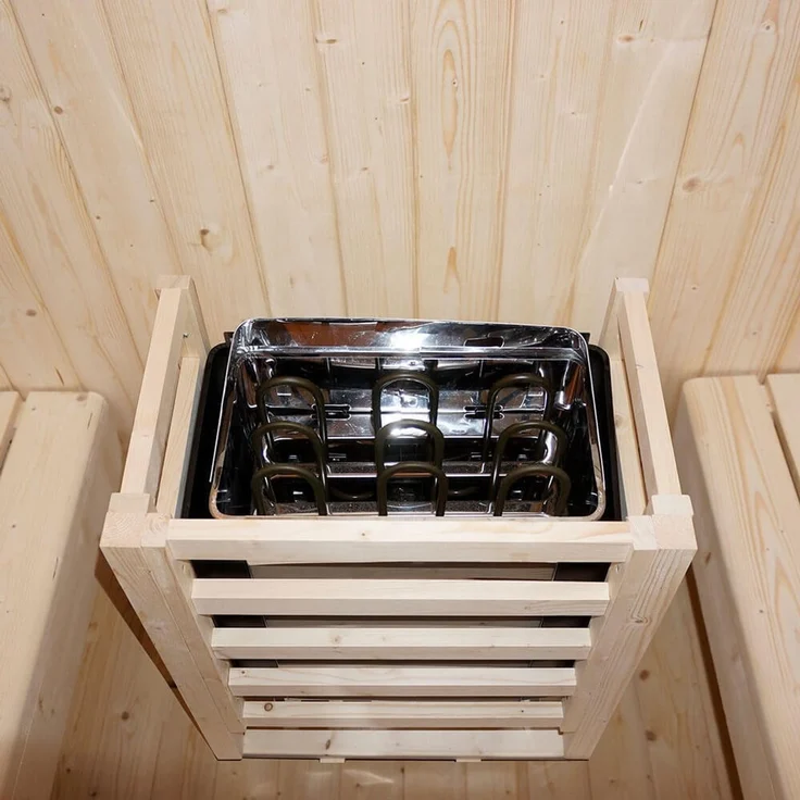 XXL Luxus Outdoor Fasssauna 194x220 cm SET Sauna inkl. 8 KW Saunaofen 4 Pers. – Bild 4