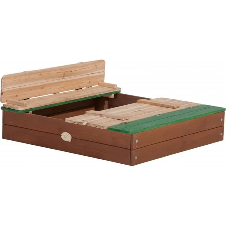 AXI 'Ella' Sandkasten mit Sitzbank & Abdeckung, Holz, Braun, 100 x 95 x 20 cm