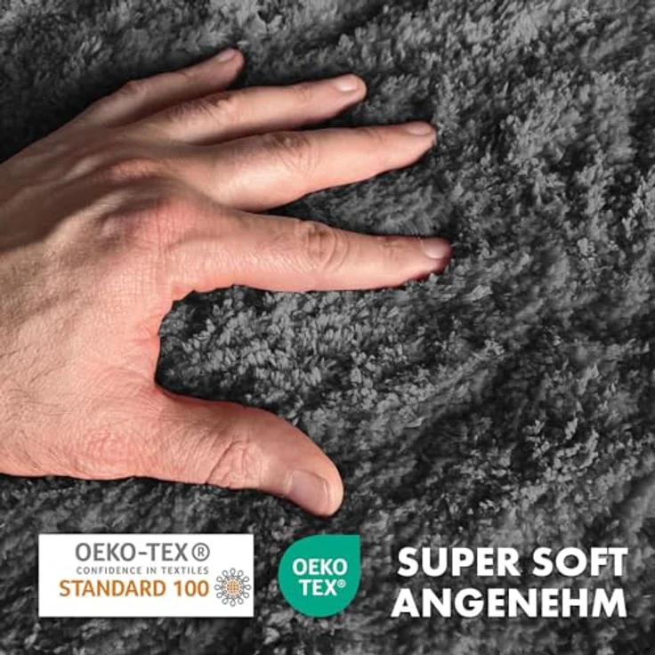 Floordirekt Badematte Sky, Dunkelgraue, Runde Mikrofaser-Badeteppich, 120 cm, rutschfest und waschmaschinenfest – Bild 5