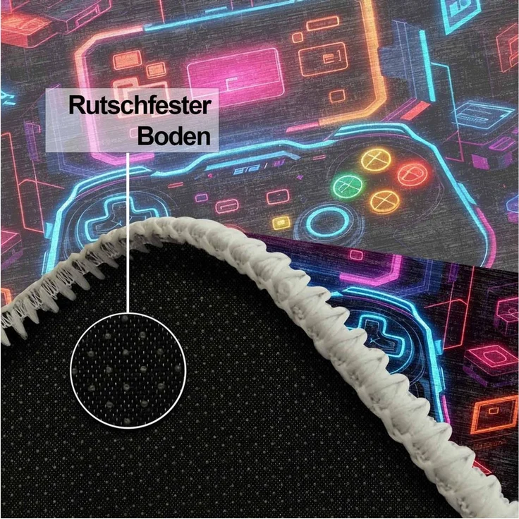 Bamyum Teppich Console Chenille Druck Teppich, Gaming Videospiel Waschbarer Teppich, Höhe: 150 mm, Einzelstück – Bild 3