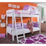 Relita 'Stefan' Etagenbett weiß inkl. Tunnel 'Lila/Weiß' und Matratzen