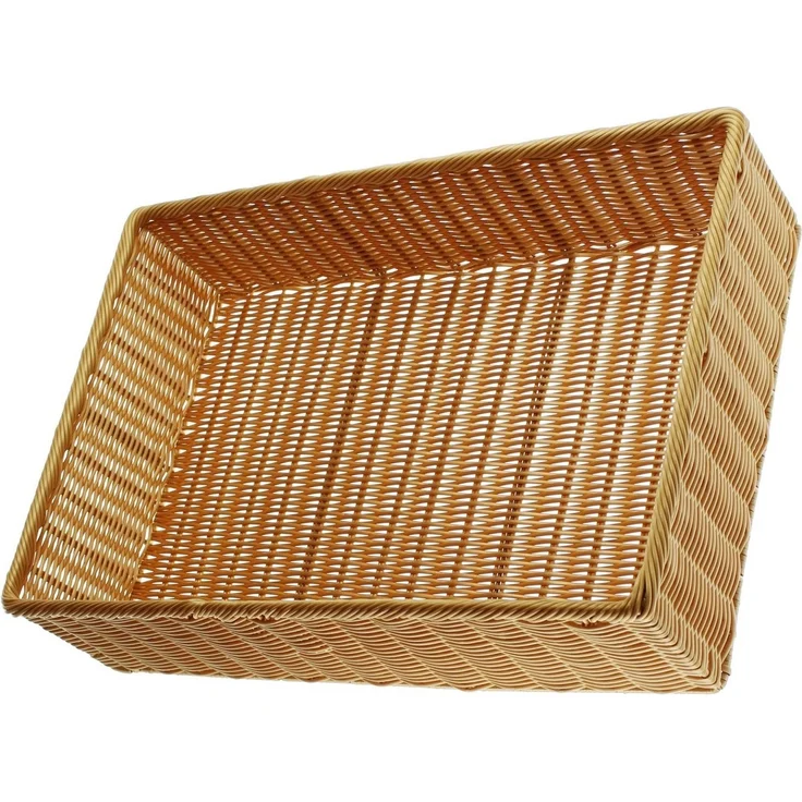 Dekoleidenschaft Regalkorb Auslagekorb aus Polyrattan, Schrankkorb, Aufbewahrungskorb, Brotkorb, Flechtkorb, Buffetkorb abwaschbar, Obstkorb, Servierkorb, Verkaufskorb – Bild 1