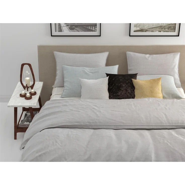 2 Stück Zo! Home Cotton Kissenbezüge 40x80 Lino Dove Grey silbergrau meliert uni – Bild 5