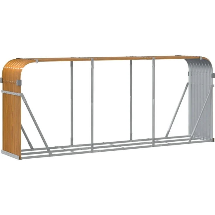 vidaXL Kaminholzunterstand Holzoptik 234x45x100 cm Verzinkter Stahl 364585 – Bild 8