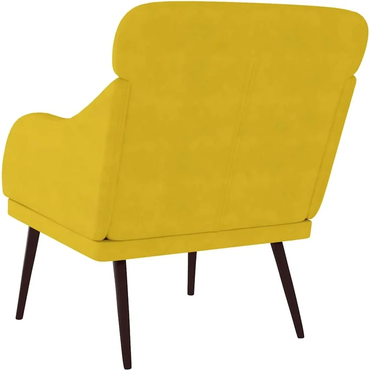 Sessel wohnzimmer, Relaxsessel Gelb 63x76x80 cm Samt – Bild 5
