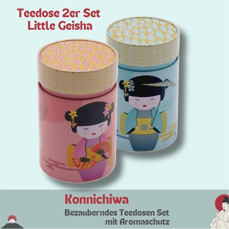 MediMuc Teedose 2er Set Little Geisha, (Dose, 2er Dosenset), Teedose, Gewürzdose, Dosen Set, Motivdose – Bild 4