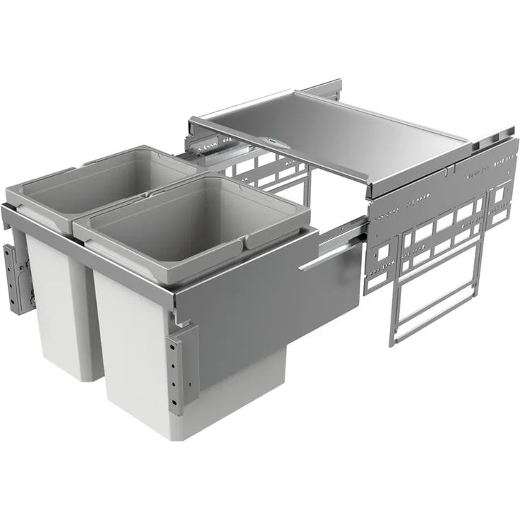 NABER 8013401 Abfallsammler 27,5 (12+15,5) Liter COX® BASE 360 K/500-2 mit Biodeckel, anthrazit, H 360 mm