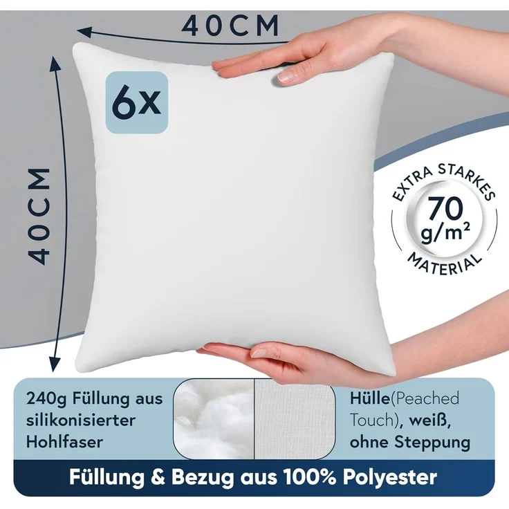MOON Heimtextilien Dekokissen Füllkissen Classic Peached Touch versch. Größen Polyester – Bild 2