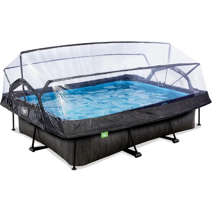 EXIT Swimming Pool rechteckig 300 x 200 x 65 cm anthrazit inkl. Sonnendach