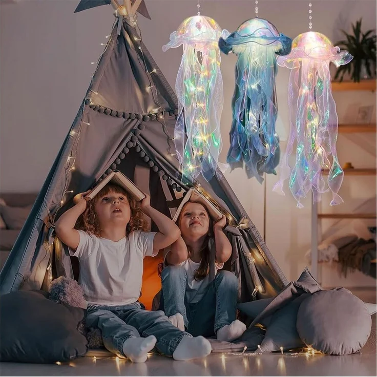 FELIXLEO LED Solarleuchte Quallen Lampe Hängend LED Laterne Dekoration Zimmer Party – Bild 4