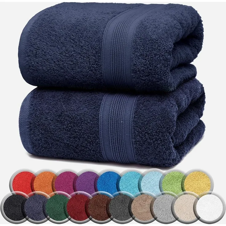 NatureMark Saunatuch Frottier Saunatücher 80x200cm, 100% Baumwolle (2-St), Premium Qualität SAUNATUCH Sauna-Handtuch, 80x200cm, Navy blau