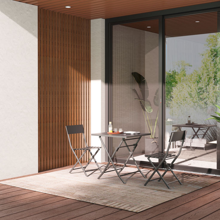 2LIDO Bistro-Set, Iron-Grey2x Klappstuhl + 1 Klappstisch – Bild 3