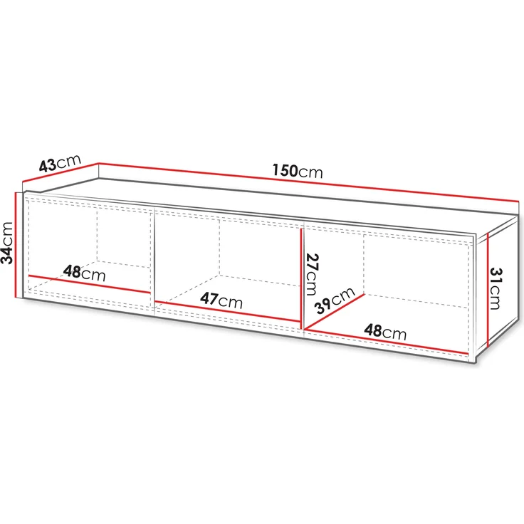 TV-Lowboard Calabrini 150 BR04 (Farbe: Cashmere) – Bild 5