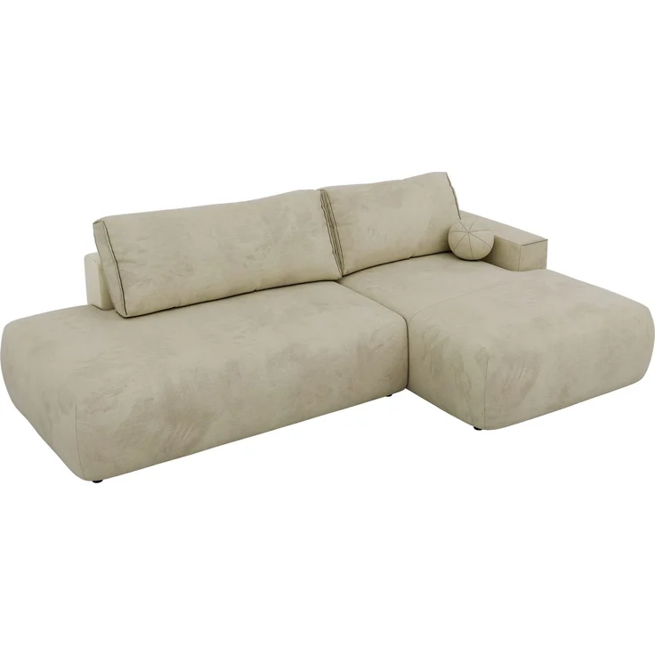 Ecksofa TAREN L mit Schlaffunktion, Bettkasten, DL-Mechanismus, Wellenfederung und freistehendem, Sofa mit Stauraum - Beige Velvet - Rechts – Bild 11