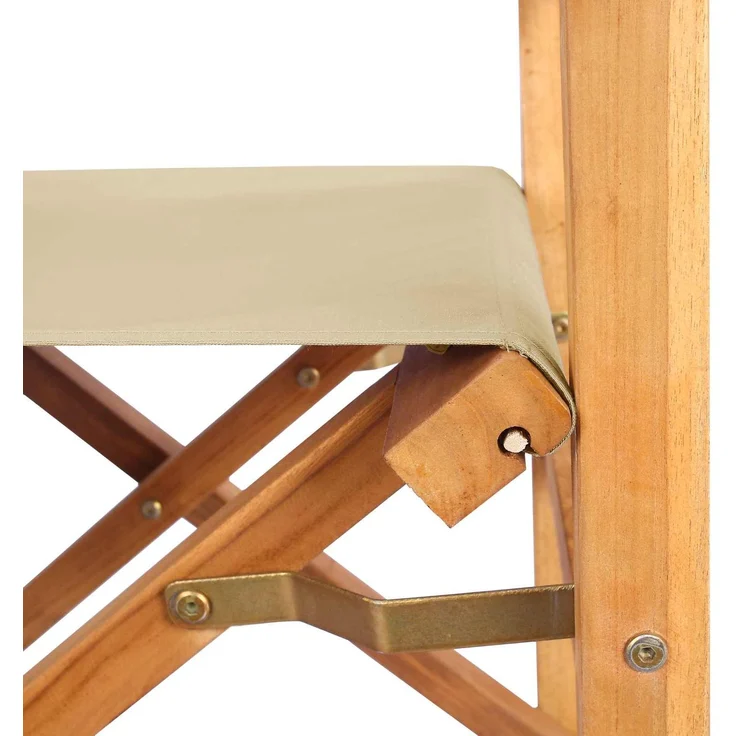 vidaXL Regiestuhl 2 stk. Braun und Beige Massives Teakholz 42032679 – Bild 7