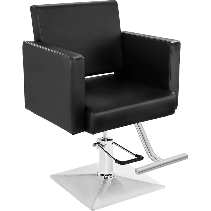 Physa Armlehnstuhl Friseurstuhl Hydraulisch Friseursessel Bedienungsstuhl 200 Kg 360°, Schwarz – Bild 8