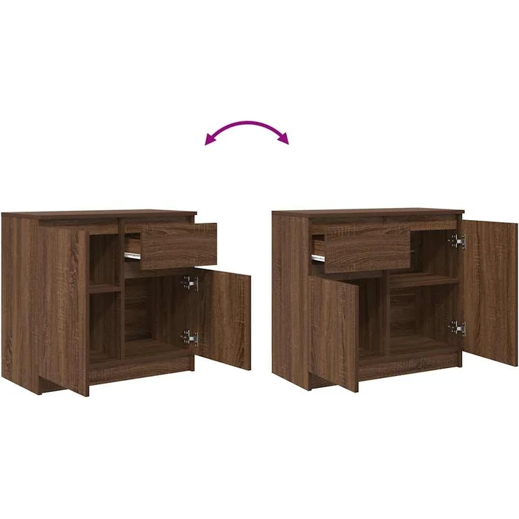 vidaXL Sideboard mit Schublade Braun Eichen-Optik 71x35x65 cm 861604 – Bild 8